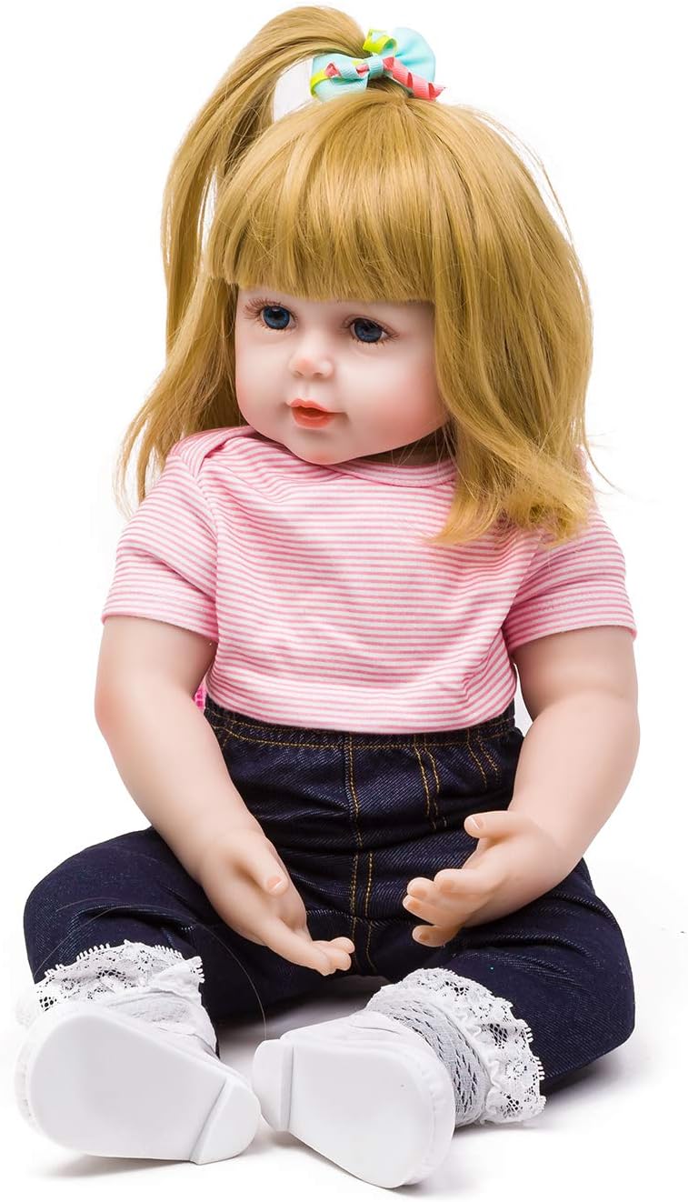 ZIYIUI 22 ''/ 55 cm Lifelike Reborn Baby Doll Full Silicone Vinyl Baby Doll Girl Toddlers Newborn Toys Xmas Gifts Reborn Babies - Image 5