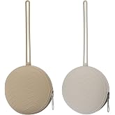 Nupoopy 2-Pack Silicone Pacifier Holder Case, Sand/Light Grey | BPA-Free Pacifier Holder Pouch for Baby Boys &amp; Girls- Portable &amp; Dishwasher Safe Soother Container for On-the-Go Use
