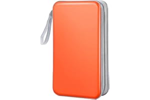 Bivisen CD Case Wallet, 80 Capacity DVD VCD Media Blu-ray Case Wallet Holder Storage Organizer (Orange)