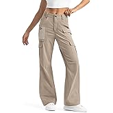 Moosehill Women's-Cargo-Hiking-Pants-High-Waisted Wide Leg Water Resistance Lightweight Stretch for Work Casual Outdoor