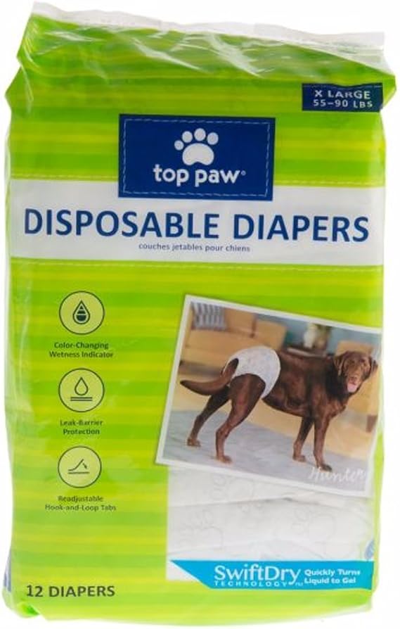 Top Paw Disposable Dog Diapers 12 Pack X Large Baby