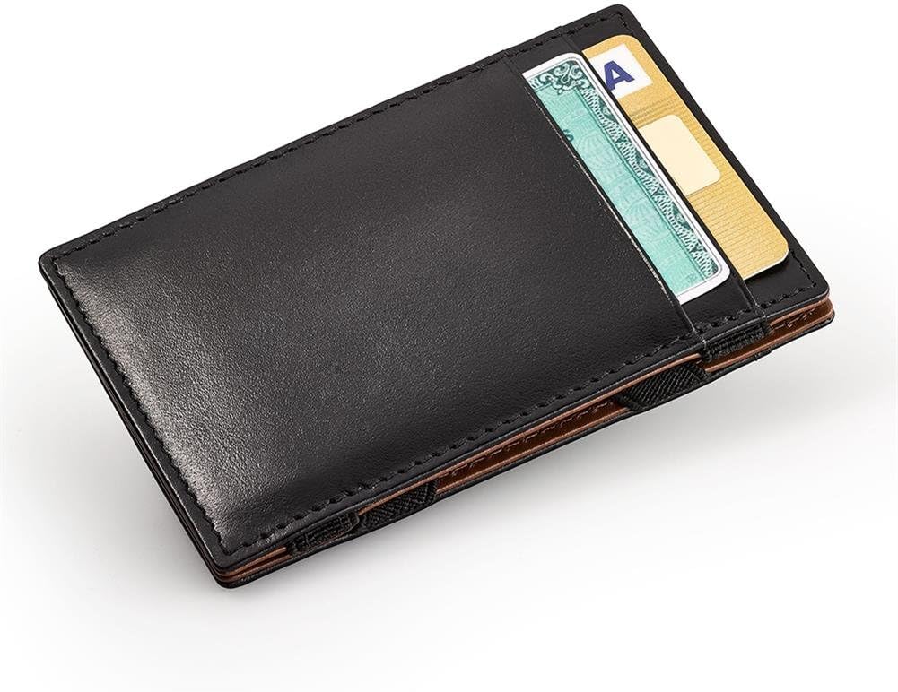 HC Handel magic wallet, real leather wallet (black/cognac).