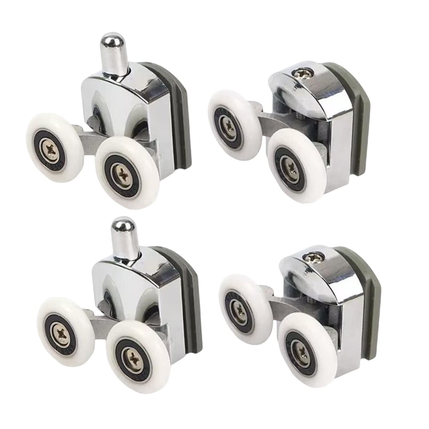 Set of 4 Double Shower Door Rollers/Runners/Guides/Wheels Diameter 25mm (Model-B)