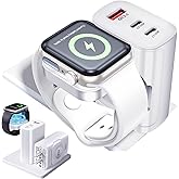 4 in 1 for Apple Watch Charger,Wireless Magnetic iWatch Charger,Portable Travel Essentials 40W USB C Fast Charging Block for Phone AirPods iWatch Ultra/SE/11/10/9/8/7/6,iPhone 17/16/15/14Devices,White