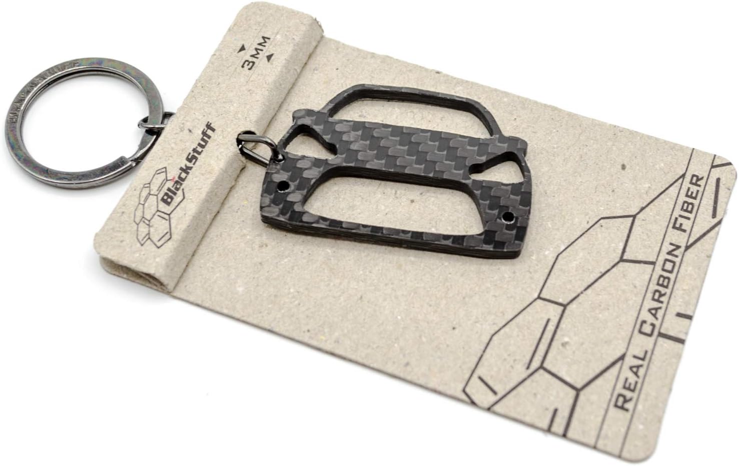 BlackStuff Carbon Fiber Keychain Keyring Ring Holder Compatible with C3 2010 Vts BS-710 - Image 4