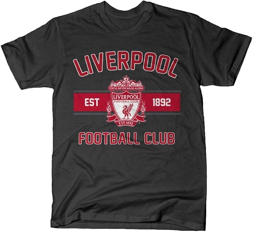Amazon Com Anfield Shop Liverpool Fc Black Collegiate T Shirt Clothing