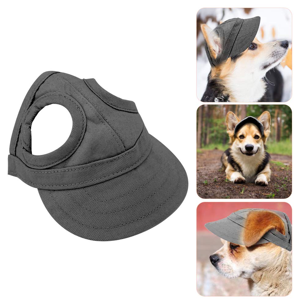 Dog Baseball Cap Pet Sports Hat Pet Outdoor Sun Baseball Hat Cap Visor Sunbonnet Outfit with Ear Holes for Puppy Small Medium Dogs (S-Black)