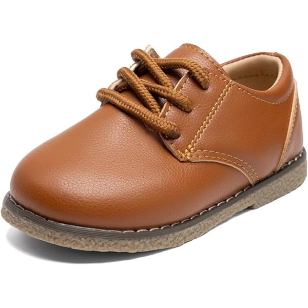 brown dress shoes for boys Amazon.com | Toddler Boys Girls Dress Shoes Brown Black Leather Loafers  Wedding Oxford Shoes Uniform School Flat Shoes