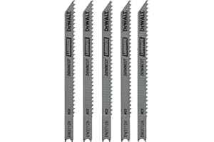 DEWALT Jigsaw Blades, Laminate Down Cutting, U-Shank, 4-Inch, 10-TPI, 5-Pack (DW3712H)