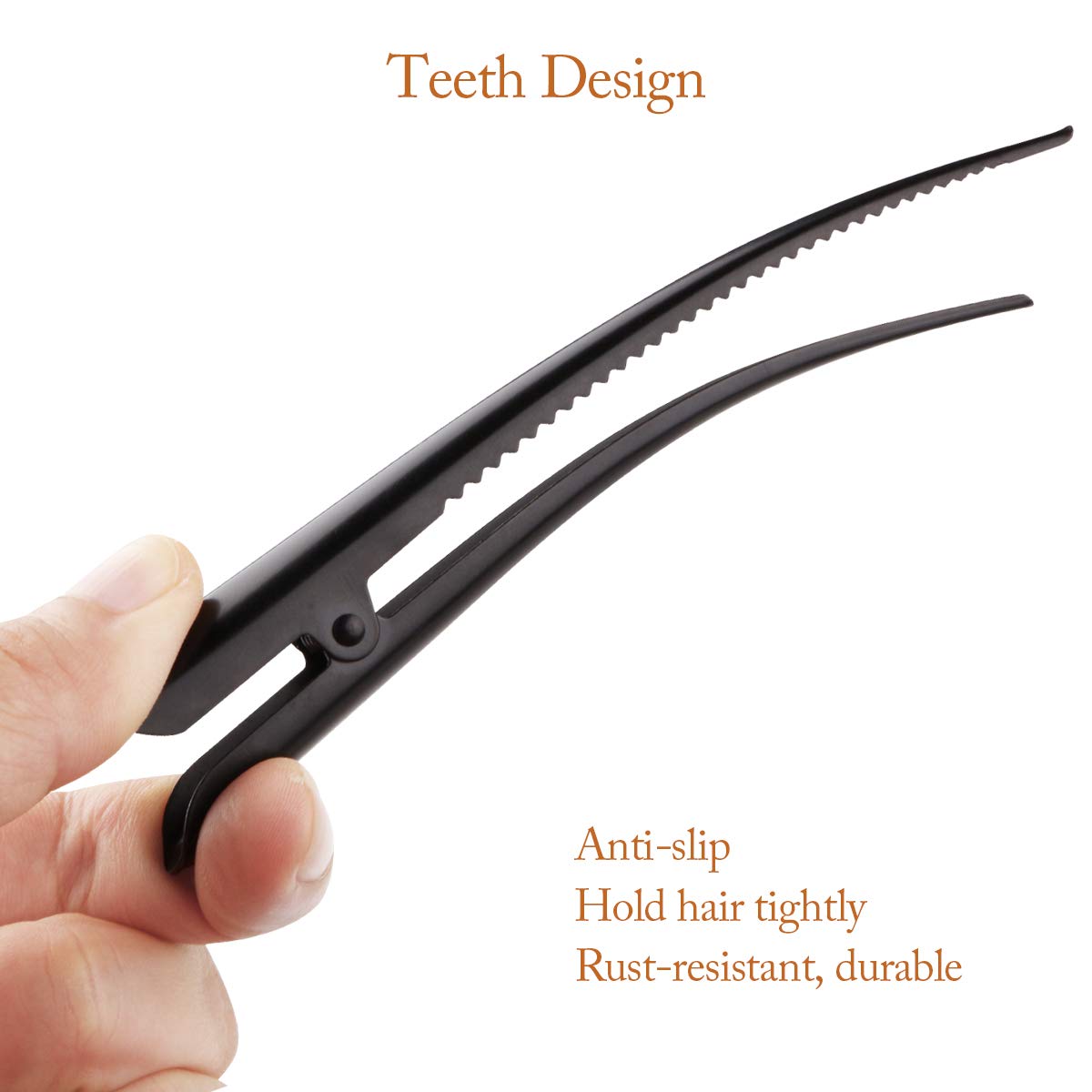 Large Alligator Hair Clips for Styling Salon Sectioning, GLAMFIELDS 5 inch Rust-Proof Durable Non-Slip Duckbill Metal Clips for Women Thick and Thin Hair (6 Pack) Black : Beauty