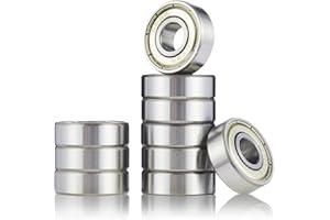 CNXBB 10pcs 608ZZ Ball Bearing, Double Metal Sealed Deep Groove Bearings 8x22x7mm, High Temperature High Speed and Low Noise,