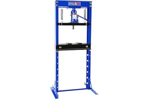 BOUPOWER Hydraulic Press, 20 Ton H-Frame Garage Floor Adjustable Shop Press with Stamping Plates to Bend, Straighten, Or Press Parts, Install Bearings & U-Joints