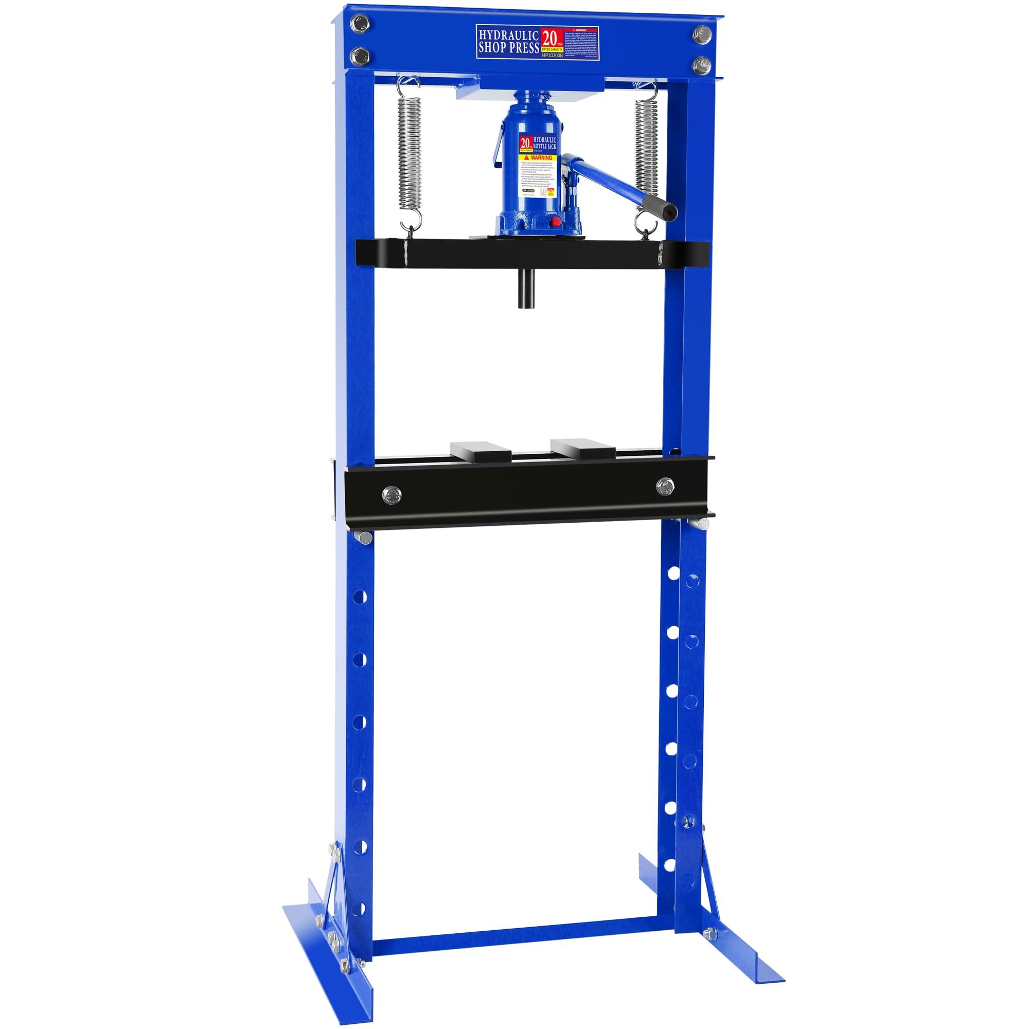 Photo 1 of 20 Ton Hydraulic Shop Press, H-Frame Garage Floor Adjustable Shop Press with Stamping Plates to Bend, Straighten, Or Press Parts, Install Bearings & U-Joints