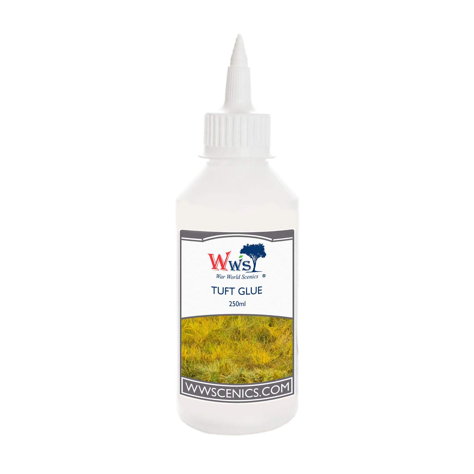 War World Scenics Static Grass Tuft Glue 250ml for Model Railway Dioramas & Wargame Terrain Bushes