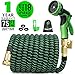 NAYAHOSE 75ft Expandable Garden Hose, Expanding Water Hose with 3/4 inch Strong Solid Brass Connector, 9 Function Expandable Hose Nozzle Flexible Expanding Lightweight Gardening (green)