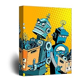 Robots Comic Style Pop Art Illustration