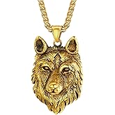 U7 Punk Chameleon/Eagle/Dragon/Hawk/Wolf Necklaces for Men Women, Retro Black Stainless Steel Animal Pendant Personalized Jewelry Gift Cool Necklace with 22 Inch Chain