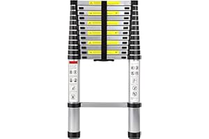 ARCHOM Telescoping Ladder 15 FT - Aluminum Telescopic Ladder with Non-Slip Feet - Portable Collapsible Extension Ladders for Home Roof Loft RV Work with EN131 Certified - 331lbs Max Capacity