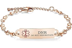 AOAMID Medical Alert Bracelets for Women Adjustable Personalized Free Engrave Medical ID Bracelets 6.5-8 Inch