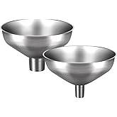 Nomatox Stainless Steel Metal Funnel Set of 2, Kitchen Filling Funnel (0.5-inch Narrow Mouth) and (1-inch Wide Mouth), Practi