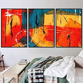 signwin 3 Piece Framed Canvas Wall Art Abstract...