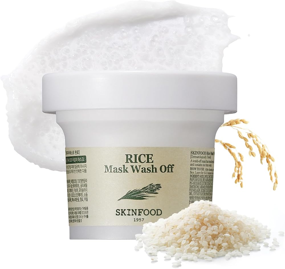 SKINFOOD Mask Rice 120g White Rice Exfoliating Wash Off Face Mask for Darken