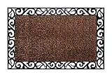 GrassWorx Clean Machine Wrought Iron Stems and Leaves Doormat, 24" x 36", Coffee Bean (10376396)