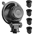 Sportway S504 Suction Cup Dash Cam Mount Holder (5th Gen) with 4pcs 360 Rotating Joints for Apeman Ssontong Biuone iZEEKER HaHoco and Most Other Car Dash Cameras