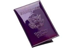 Pretty Little Passports Chrome Passport Cover Vaccine Card Holder Combo, Passport Holder with Vaccine Card Slot (Purple)