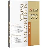 A-SUB Sublimation Paper 13x19 Inch 120GSM, 110 Sheets - Compatible with Inkjet Printers & Sublimation Inks, High Transfer Efficiency for T-Shirts, Mugs, Crafts
