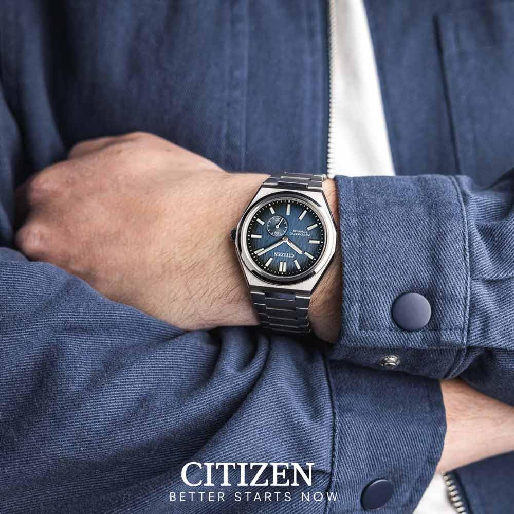 Citizen Herren Analog Automatik Armbanduhr Super Titanium Zenshin 60 7