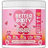 Better Booty Women's Creatine Monohydrate Powder Glute Builder, 5g Vegan Creatina w. Collagen, Glutamine, BCAAs & Hydration Blend for Recovery, Energy, Drink Mix, Unflavored (125g, 1-Pack)