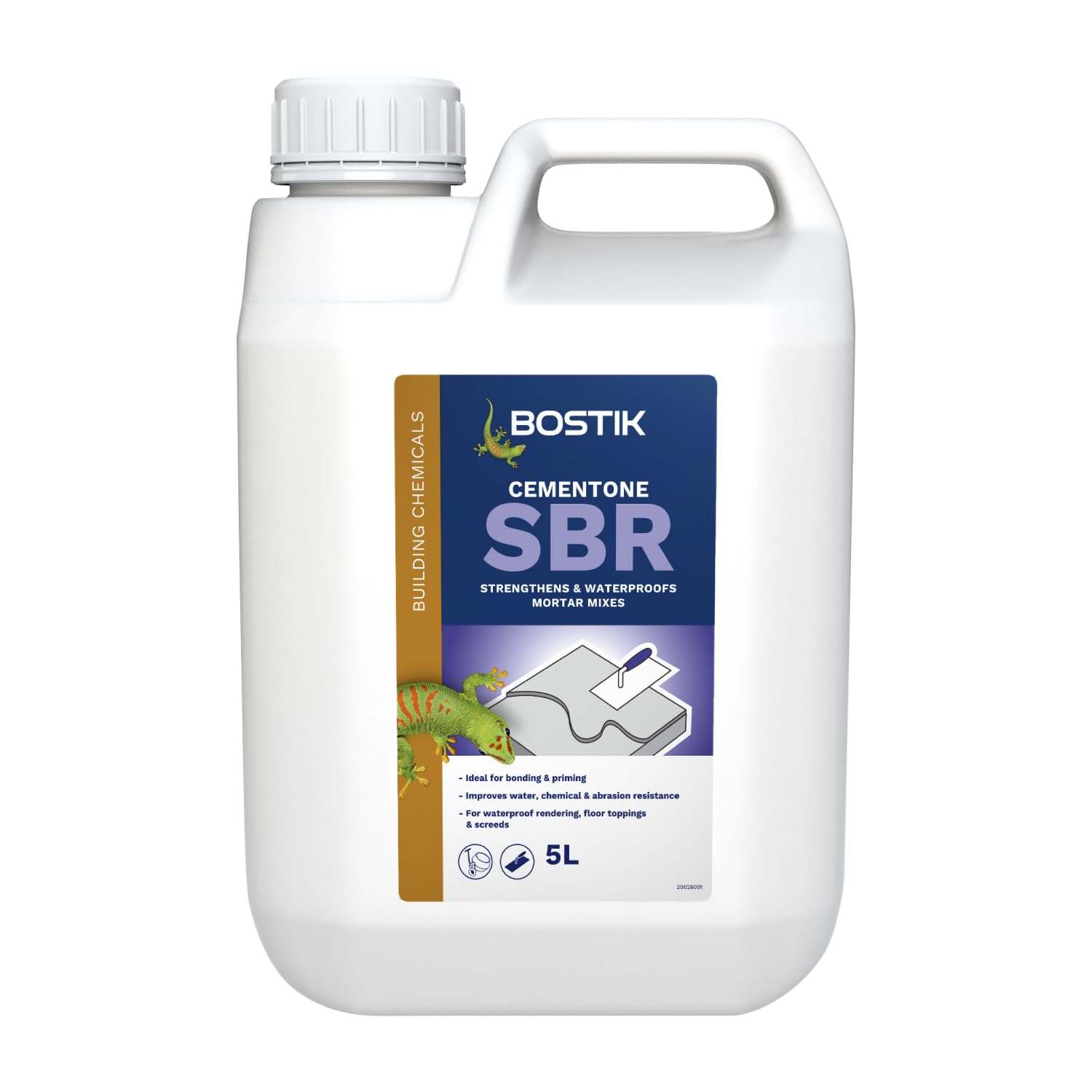 Bostik Cementone SBR 5L - Primer and Bonding Agent - Strengthens and Waterproofs Cement and Mortar Mixes