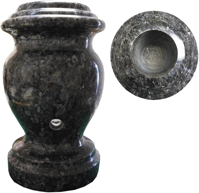 Granite Vases 6 x 10 Polished Rounded Vase Blue Pearl