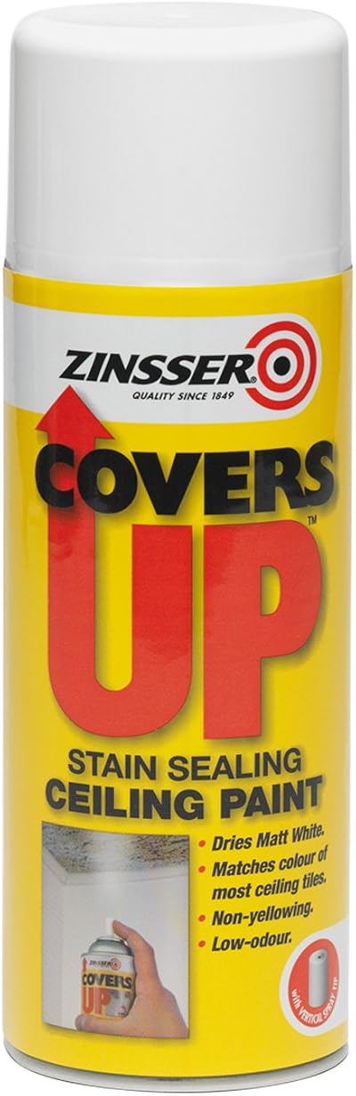 Zinsser CoversUp CU400A Aerosol 400ml Clear Stain Killer Ceiling Touch Up Paint