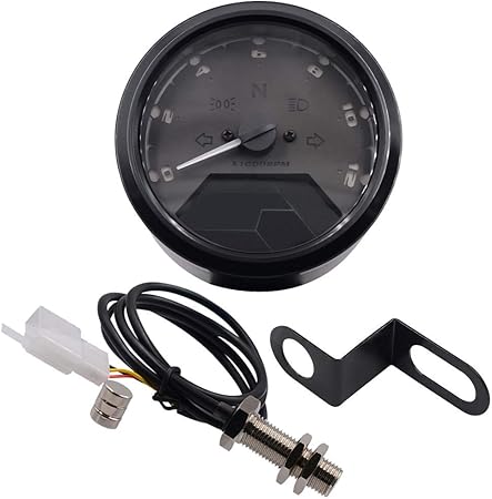 Amazon オートバイ改造機器 スピードメータータコメーターledライト左右ハイビームライト表示 警告機能 車 バイク 車 バイク