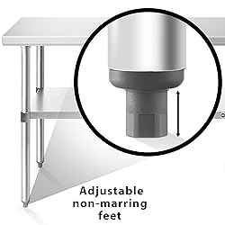 KUTLER Stainless Steel Table 24 x 48 Inches, NSF