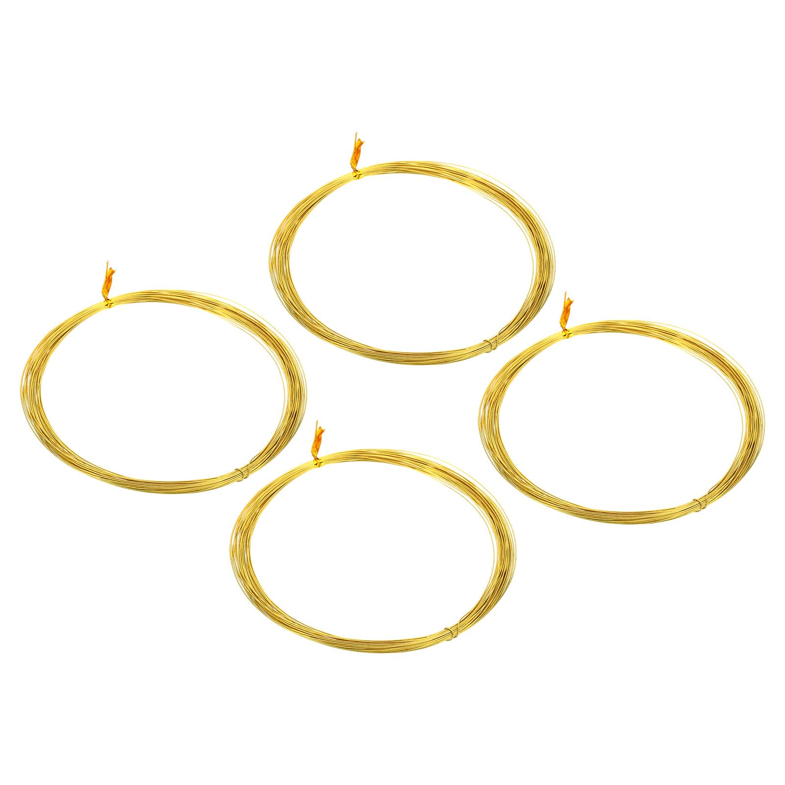 PATIKIL Half Hard Brass Wire, 4Pcs 26Gauge/0.4mm Diameter 10m/32.8ft Pure Craft Wire for Jewelry Making Beading Garden Plants