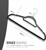 KEPLIN Velvet Hangers 50 Pack Non-Slip with Tie Bar 360° Hook Black view 2