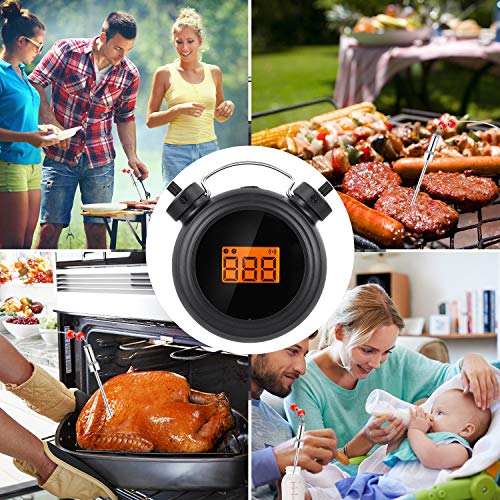 Bluetooth BBQ Meat Thermometer, Wireless Grilling Cooking Food Thermometer with APP for Smoker Kitchen Oven, 2 Stainless Steel Probes, Support iOS & Android - Thumbnail 4