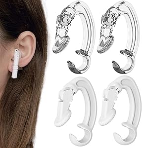 4 PCS Ear Hooks Compatible with Apple AirPods 1, 2 and Pro, Anti-Slip Anti-Drop Sports Ear Hooks AirPods Accessories for Running, Cycling and Other Indoor-Outdoor Activities