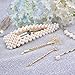 SIQUK 24 Pcs Hair Clips Pearl Barrettes Clips Artificial Pearl Hair Barrettes Gold Hairpins for Women and Girls Bridal Hair Decoration