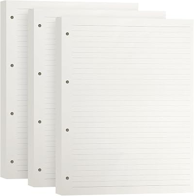 FYY A4 Refill Pad 3 Packs 100GSM 135 Sheets 4-Hole Lined Paper 270 Pages