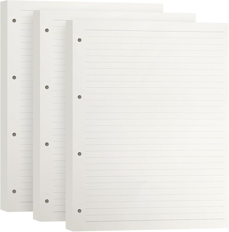 FYY A4 Refill Pad 3 Packs 100GSM 135 Sheets 4-Hole Lined Paper 270 Pages