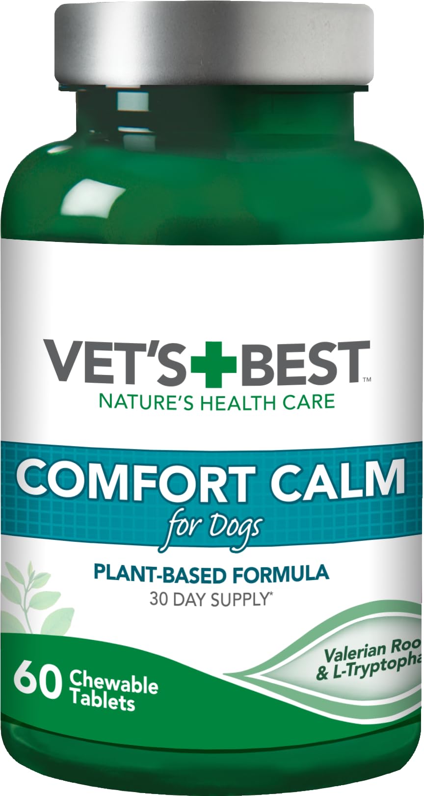 Vet's Best Comfort Calm Calming Dog Supplements | Dog Calming Aid | Promotes Relaxation and Balanced Behaviour | 60 Chewable Tablets