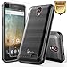 NageBee [Carbon Fiber Brushed] [Dual Layer] Protector Hybrid Case w/[Tempered Glass Screen Protector] Compatible with ZTE Maven 3/ Overture 3/ Prelude Plus (4G LTE)/ Prestige 2/ Sonata 3 -Black