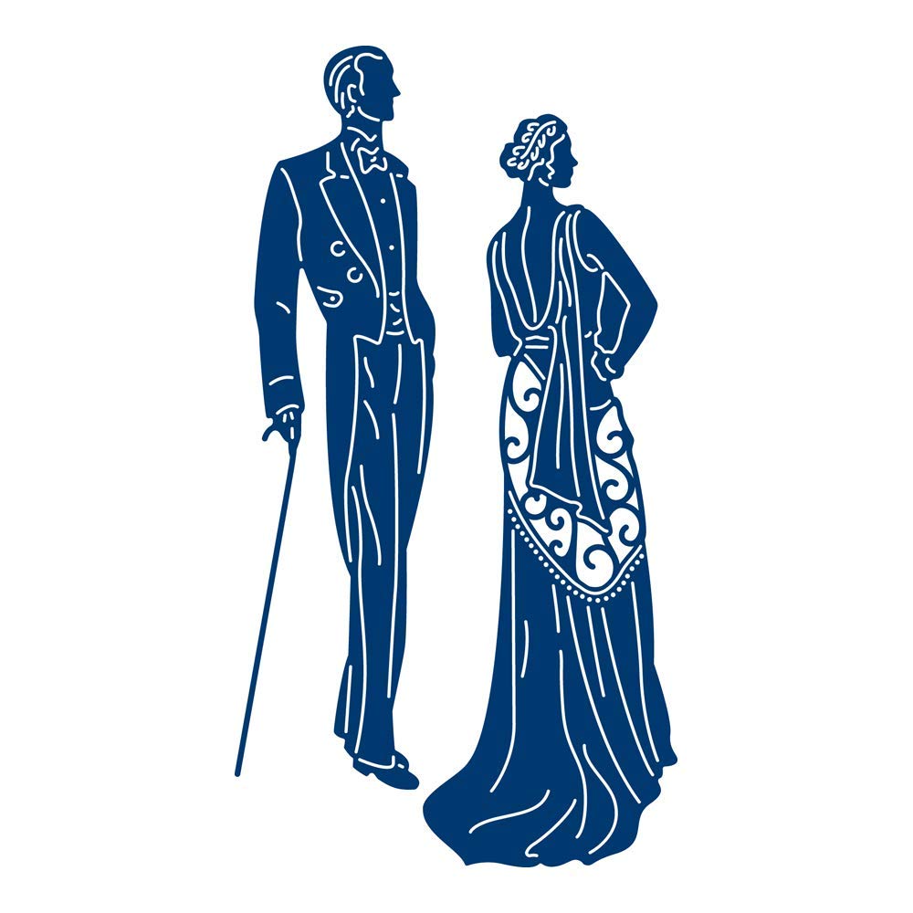 Tattered Lace Deco Couple Die Set TLD0031 - from Art Deco Party Collection