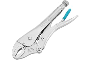 DURATECH 10-Inch Locking Pliers, Premium Cr-V Construction Curved Jaw Vice Grips Pliers with Wire Cutter, Fit for Clamping Tw