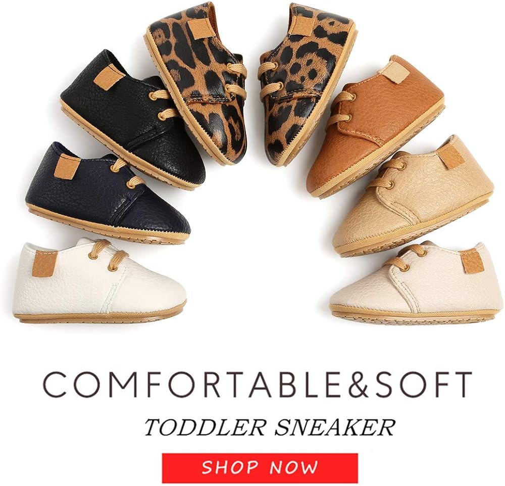  | BiBeGoi Baby Boys Girls Oxford Shoes PU Leather Soft Rubber Sole Sneakers  Anti-Slip Toddler Ankle Boots Infant Walking Moccasins | Sneakers