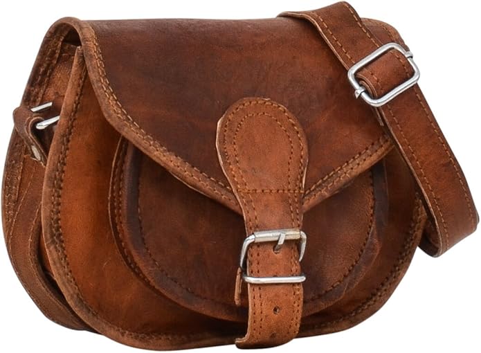 Gusti Cuero nature Claire Bolso Bandolera Vintage Retro Cuero de Cabra Hebilla Elegante Unisex Marrón Práctico Elegante Auténtico Regalo K53b